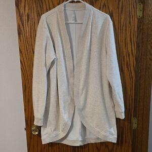 Fabletics Light Gray Open Cardigan